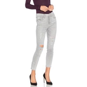 AGOLDE Sophie High Rise Skinny Crop Jeans Portland Faded Light Gray Size 26 NWT